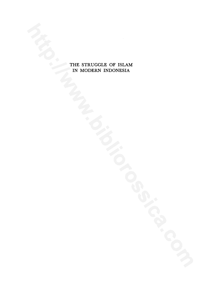 The Struggle of Islam in Modern Indonesia